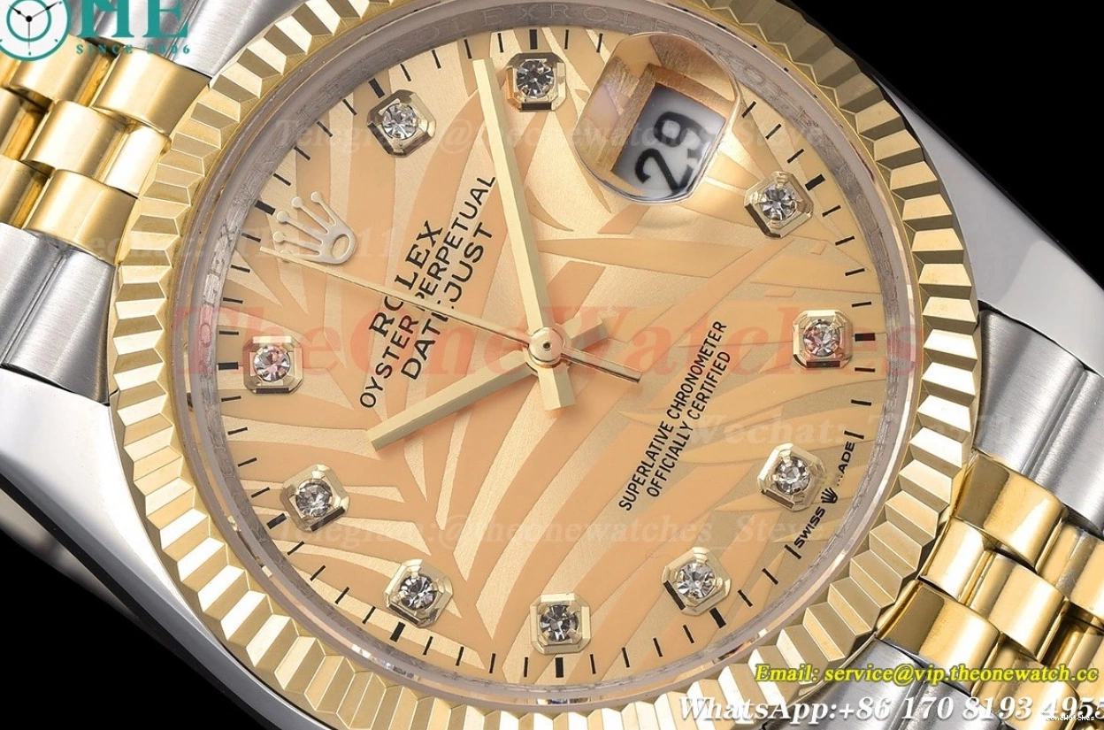 Jub Datejust Palm YG Dial SS GDF 126233 MY8215 Dia Motif 36mm 0122